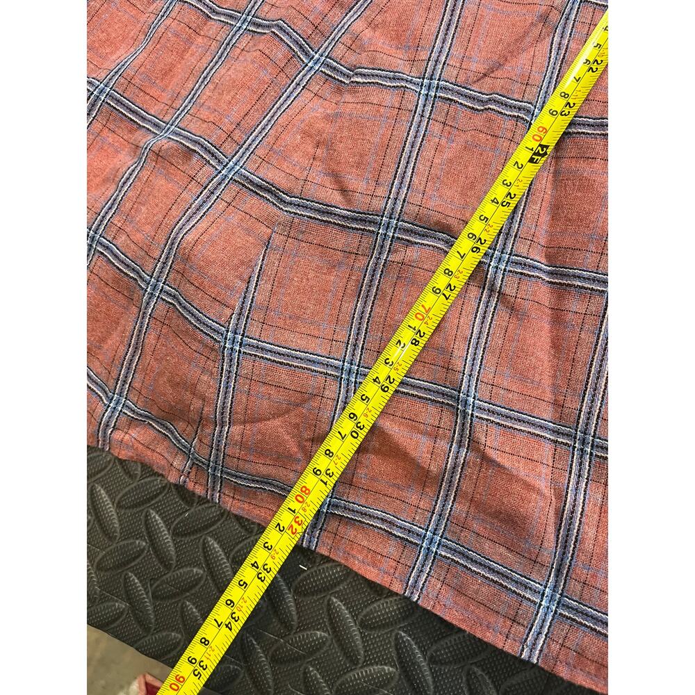 Free People Miss Molly Red and Blue Plaid Deep V Neck Dress Size 4 - Picture 10 of 11